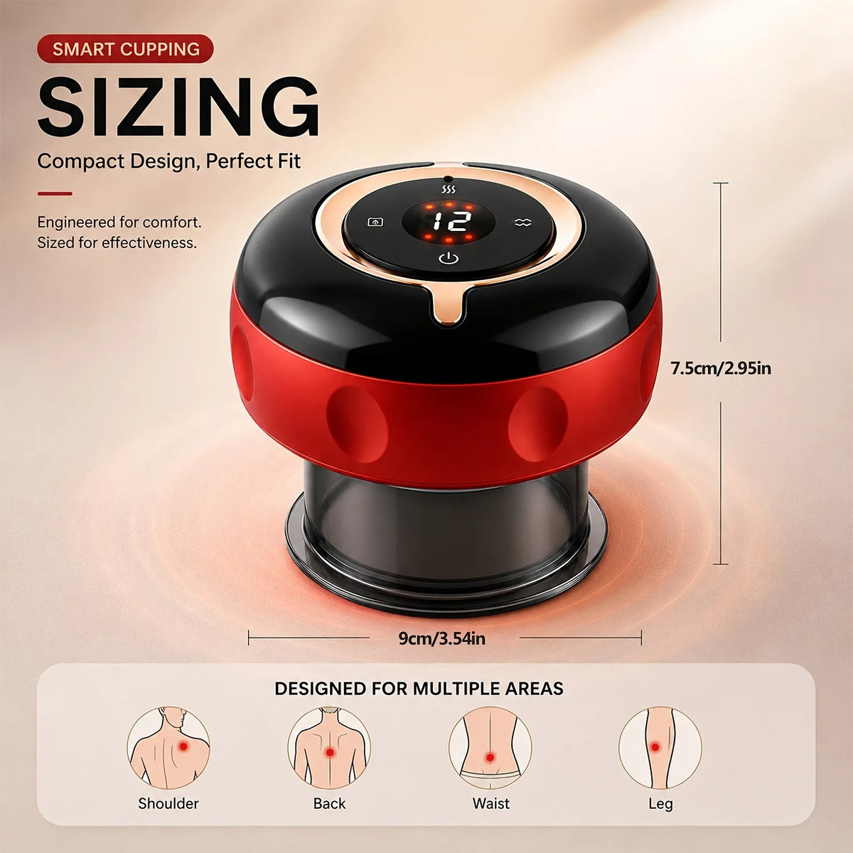 Jitesy Electric Cupping Massager With Heat And Microcurrent Therapy