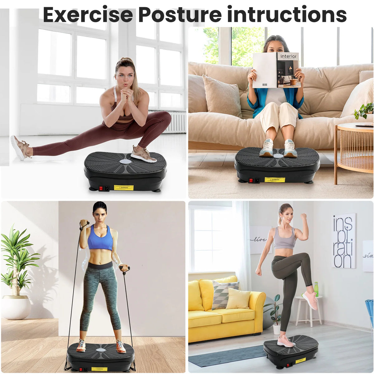 Portable Vibration Plate Exercise Machine for Full Body Fitness Training
