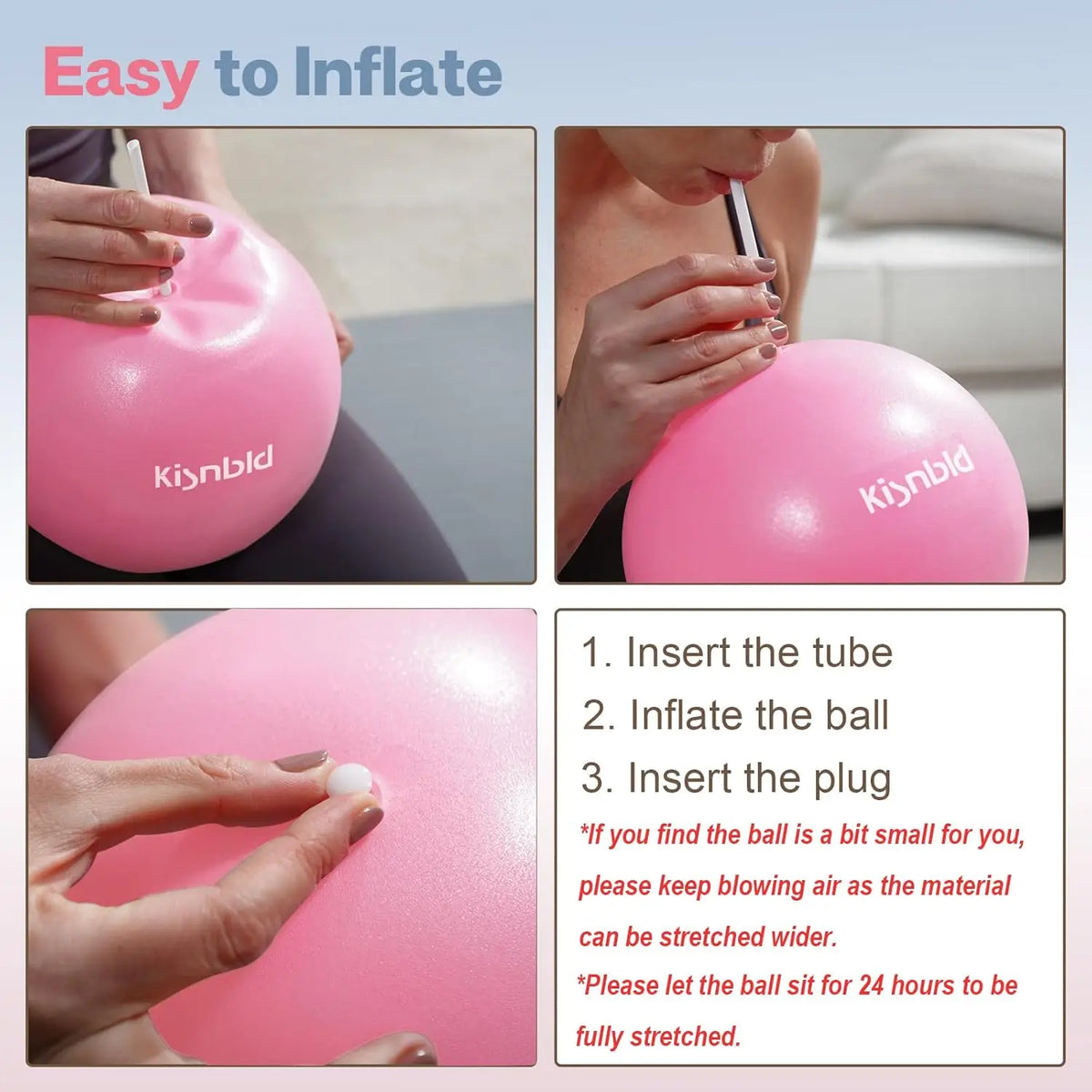 Kisnbld Anti Burst Pilates Ball for Fitness and Core Training