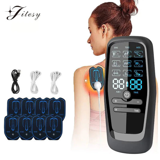 Jitesy Rechargeable TENS EMS Muscle Stimulator for Pain Relief