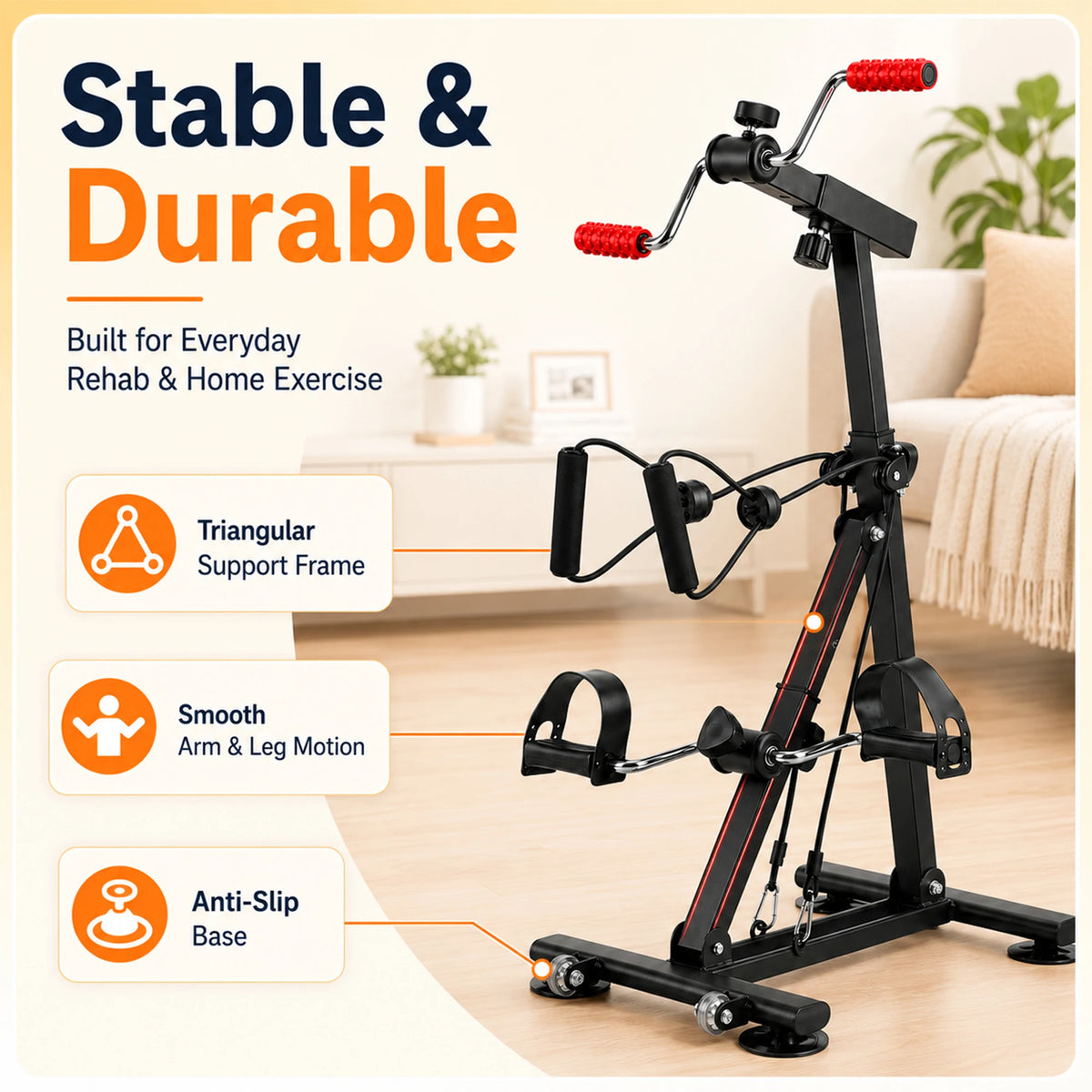 Adjustable Under Desk Pedal Exercise Bike For Leg Arm Training
