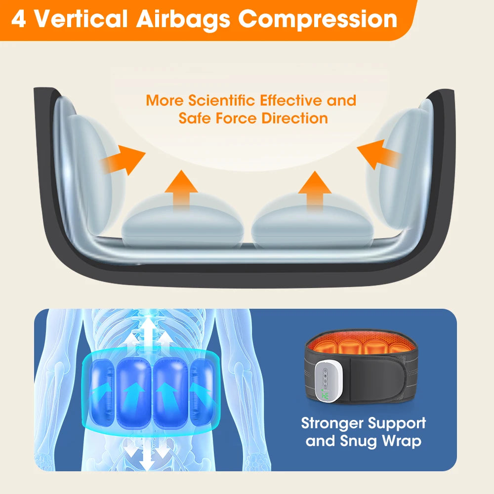 Hailicare Cordless Heated Waist Massager With Airbag Lumbar Support