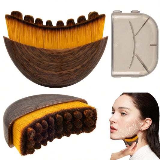Lymphatic Contour Face Brush for Jawline Sculpting and Drainage Massage