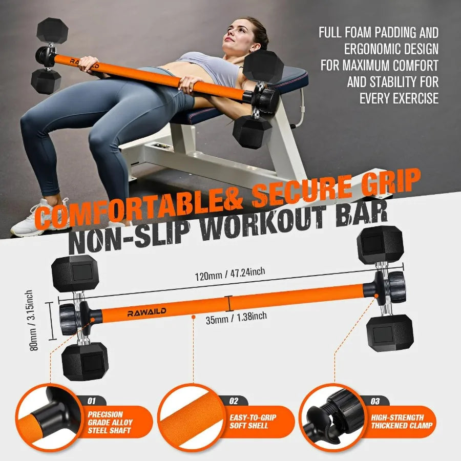 Dumbbell Converter Barbell Adapter for Bench Press Squats and Deadlifts