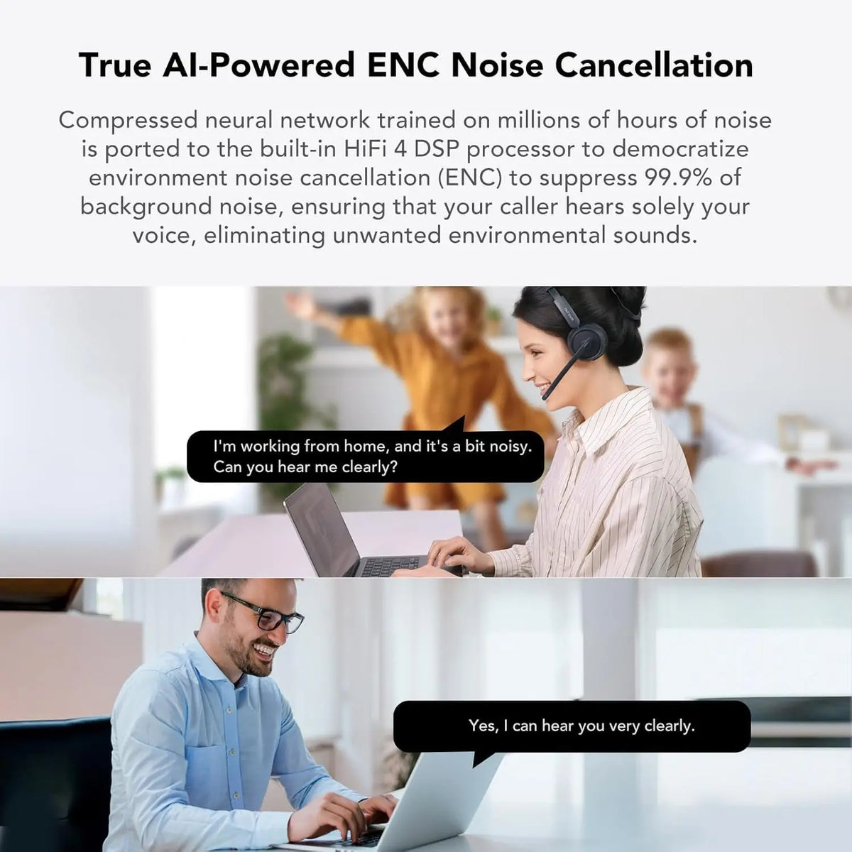 Nuroum Bluetooth 5.3 Wireless Headset ENC Noise Cancelling Microphone