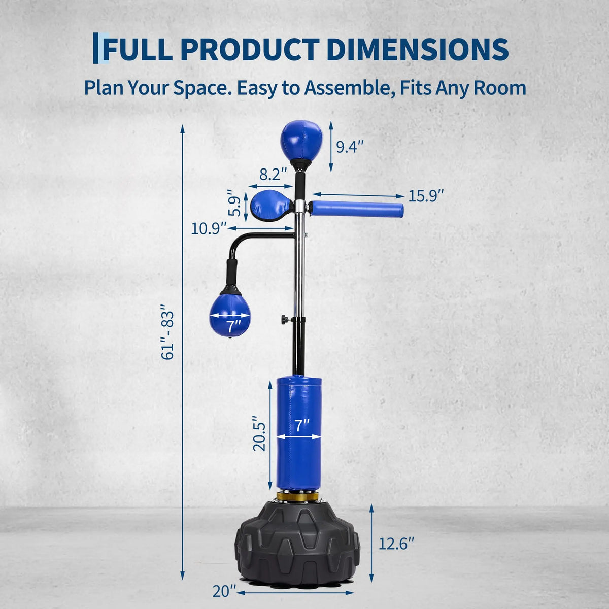 Freestanding Boxing Bar With Swivel And Dual Speed Balls