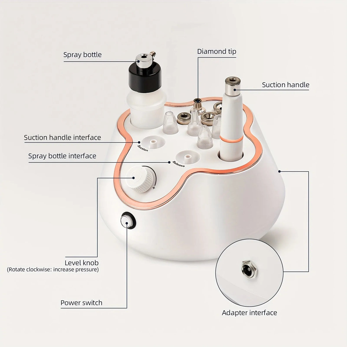 Professional 3 In 1 Microdermabrasion Facial Skincare Device