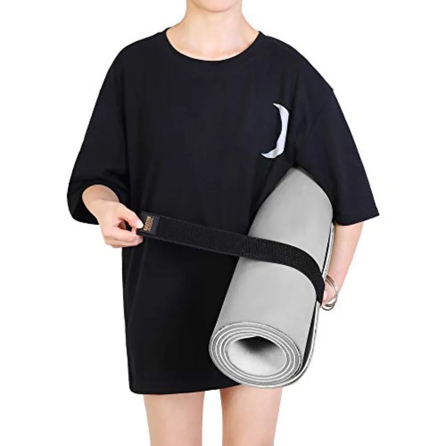 Adjustable Heavy Duty Yoga Mat Strap With Elastic Bungee Organizer