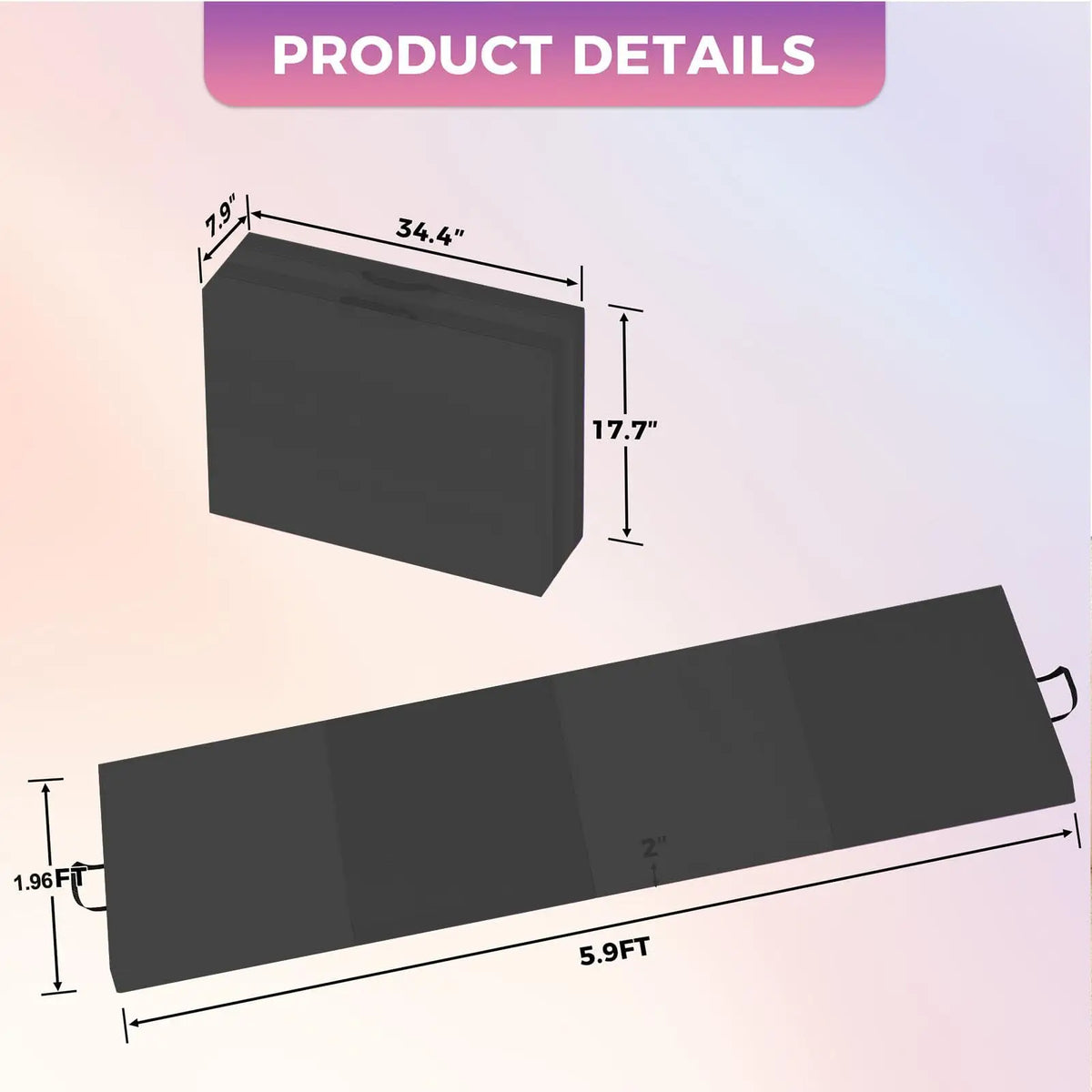 HiMISS Folding Gymnastics Mat for Yoga Pilates and Home Fitness