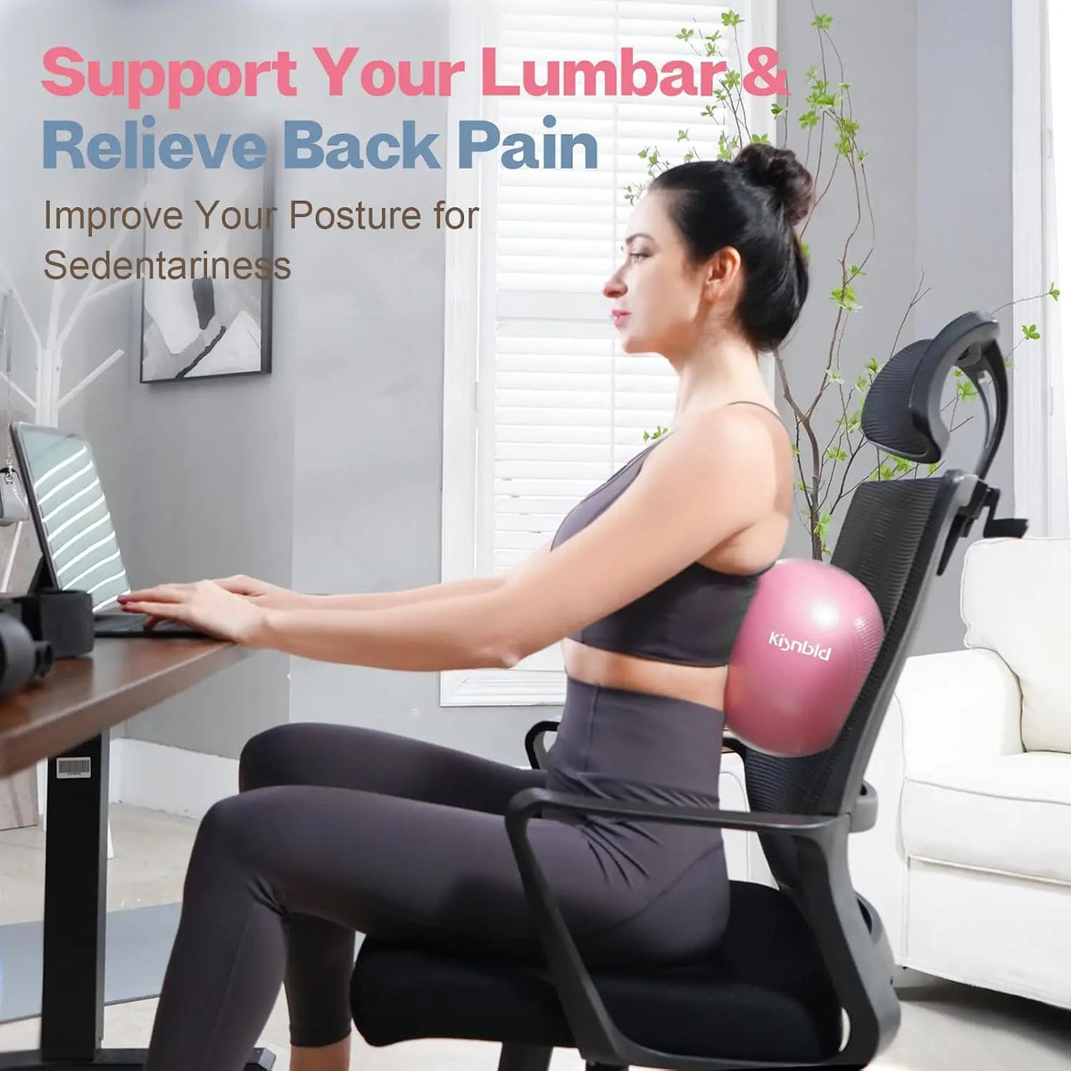 Kisnbld Anti Burst Pilates Ball for Fitness and Core Training