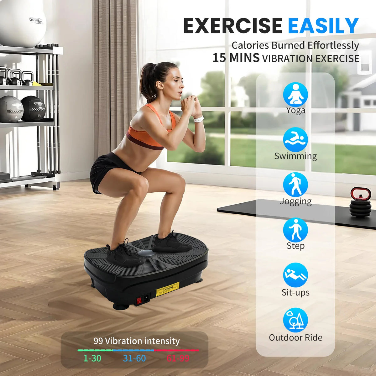 Portable Vibration Plate Exercise Machine for Full Body Fitness Training