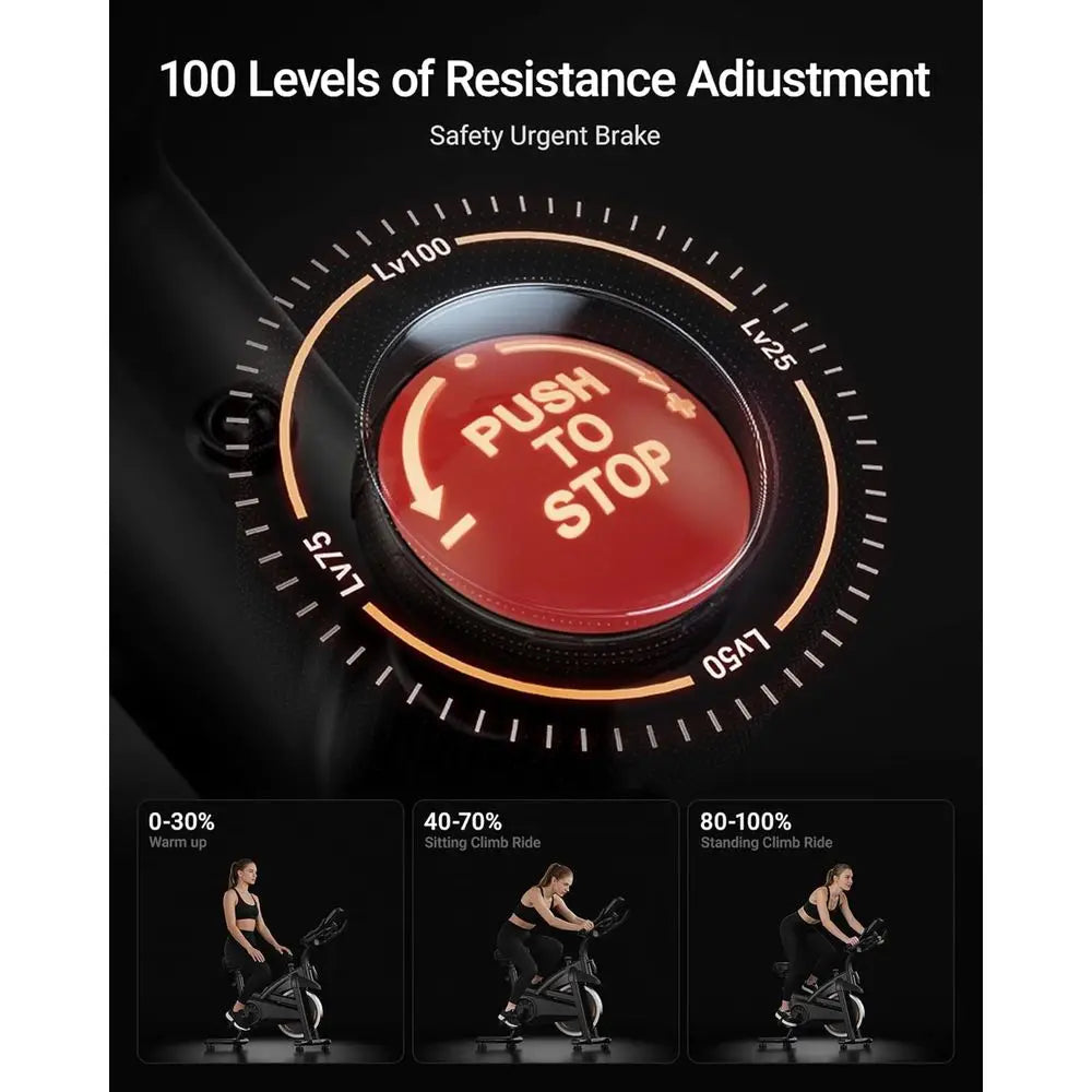 Silent Belt Drive Stationary Exercise Bike With Adjustable Resistance