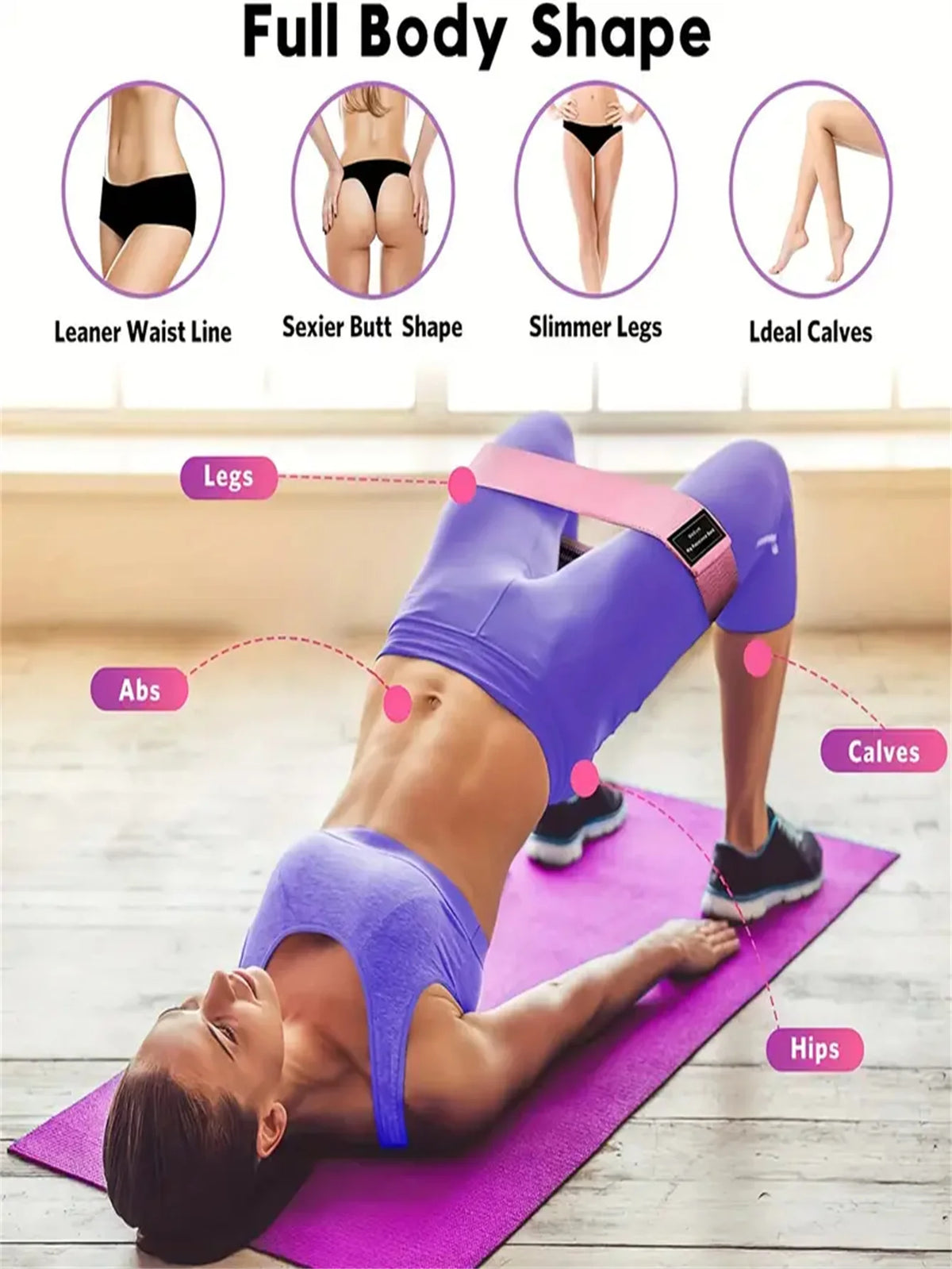 Pilates Resistance Bands for Booty Legs and Full Body Workouts