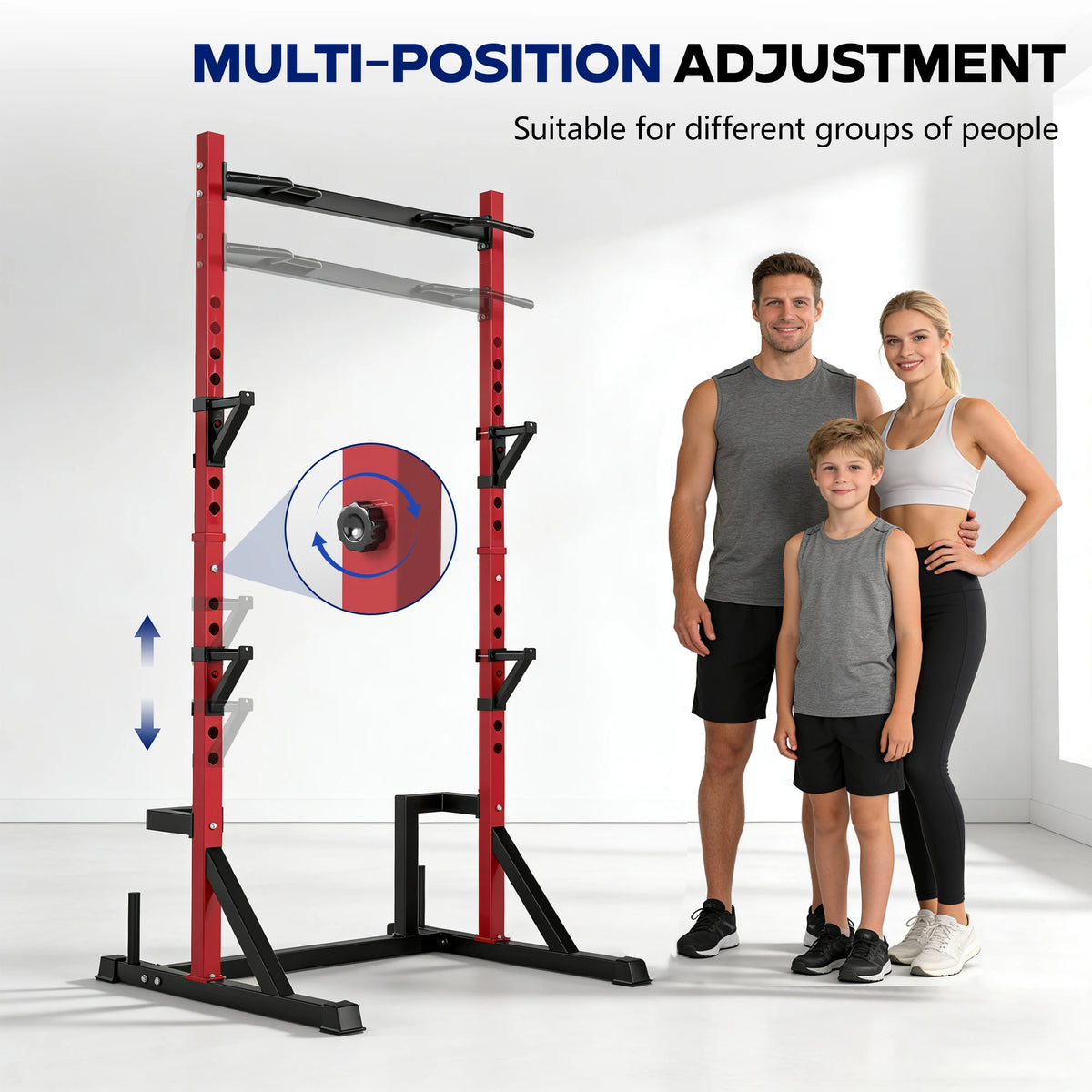 KERDOM Multifunction Power Rack With Pull Up Dip Station For Home Gym