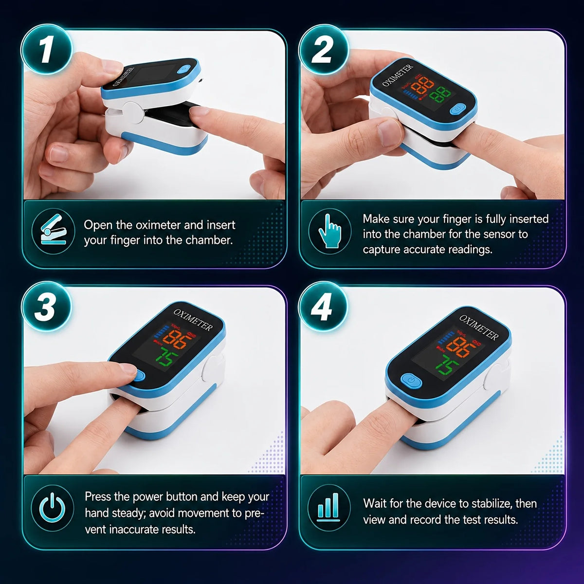 Jitesy Finger Pulse Oximeter for Oxygen and Heart Rate Monitoring