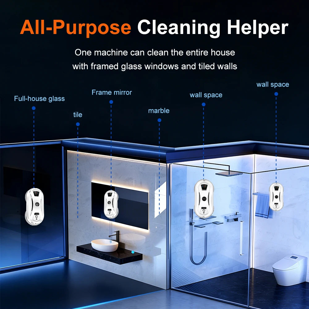 PuRuikai Automatic Window Cleaning Robot With Remote Control, Water Spray Feature