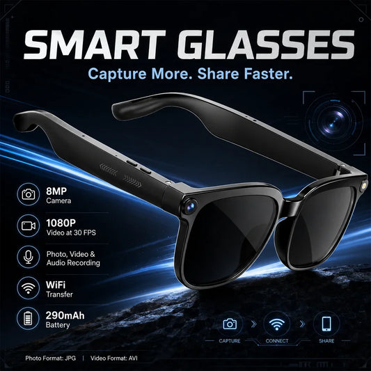 Yaocx Smart Glasses With HD Video Camera And AI Photography