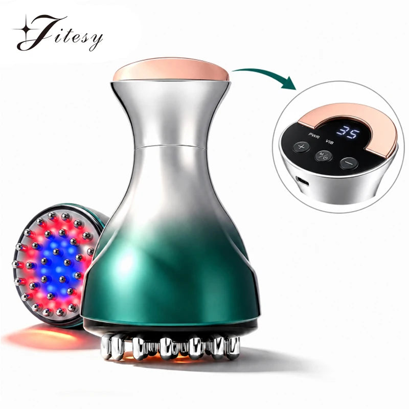 Jitesy Electric Meridian Brush Neck Massager With Heat And Vibration