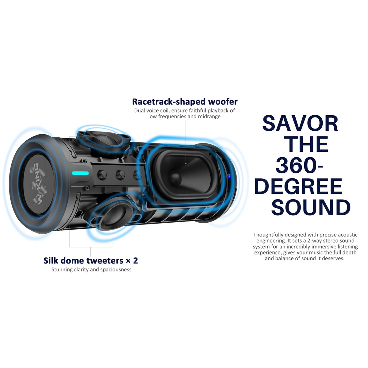 W-KING D320 Portable Waterproof Bluetooth Party Speaker