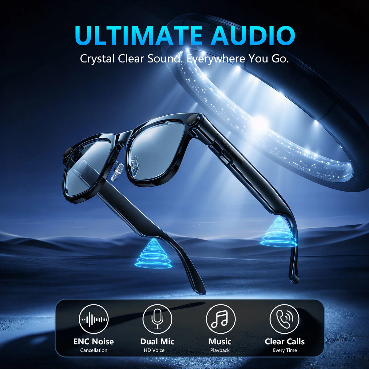 KAIGERR Smart Glasses 4K Camera Bluetooth Calls And AI Translation