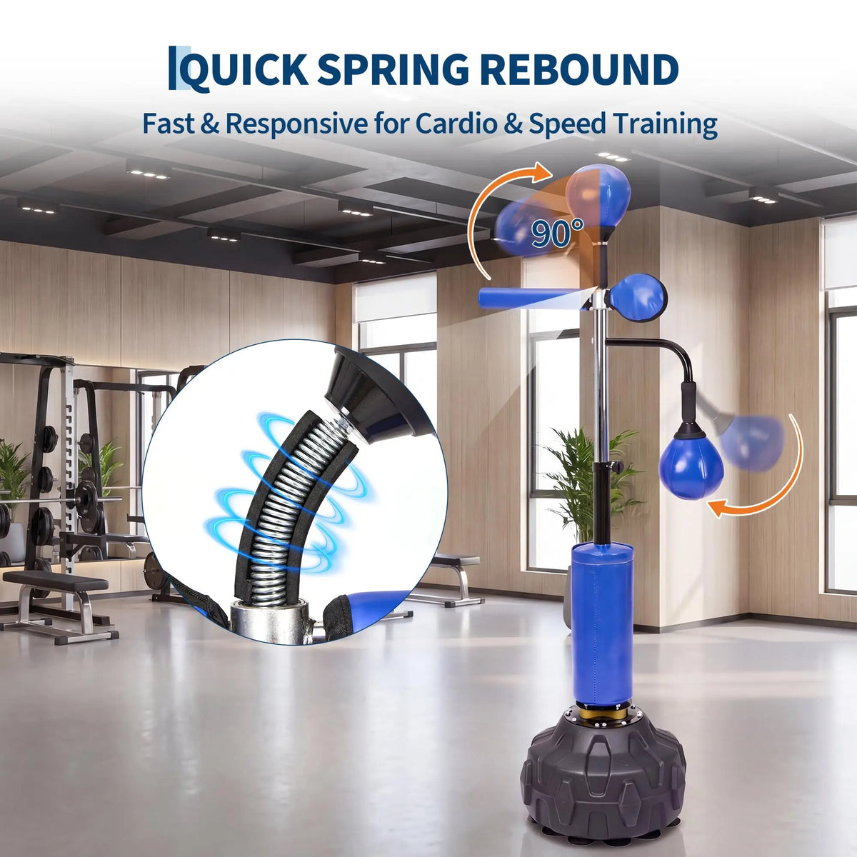 Freestanding Boxing Bar With Swivel And Dual Speed Balls